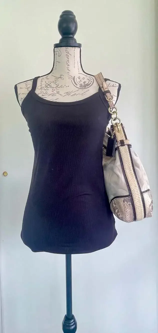 Coach Signature‎ C Hobo Bag with Snakeskin Trim 16408